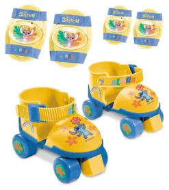 Pattini Mondo Gioco G042755 DISNEY STITCH Baby + protezioni Giallo e B