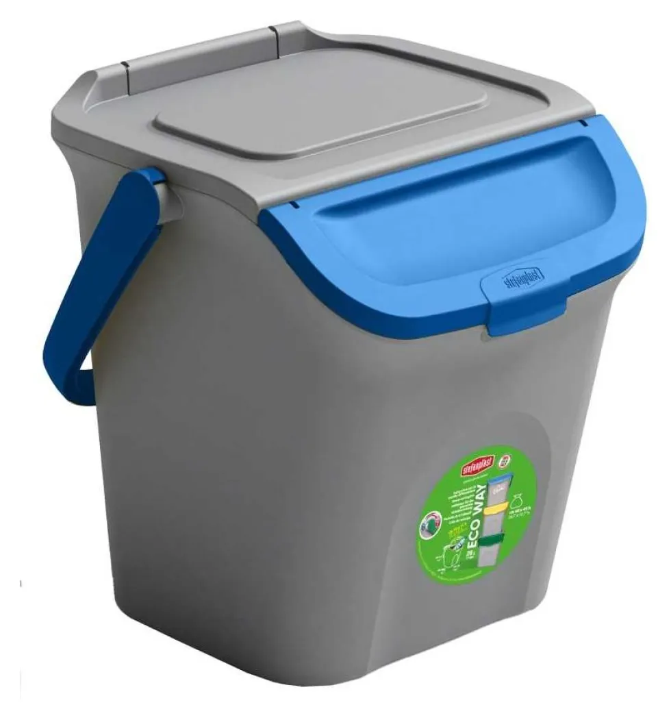 Pattumiera differenziata Stefanplast 69002 ECO WAY Grigio e Blu