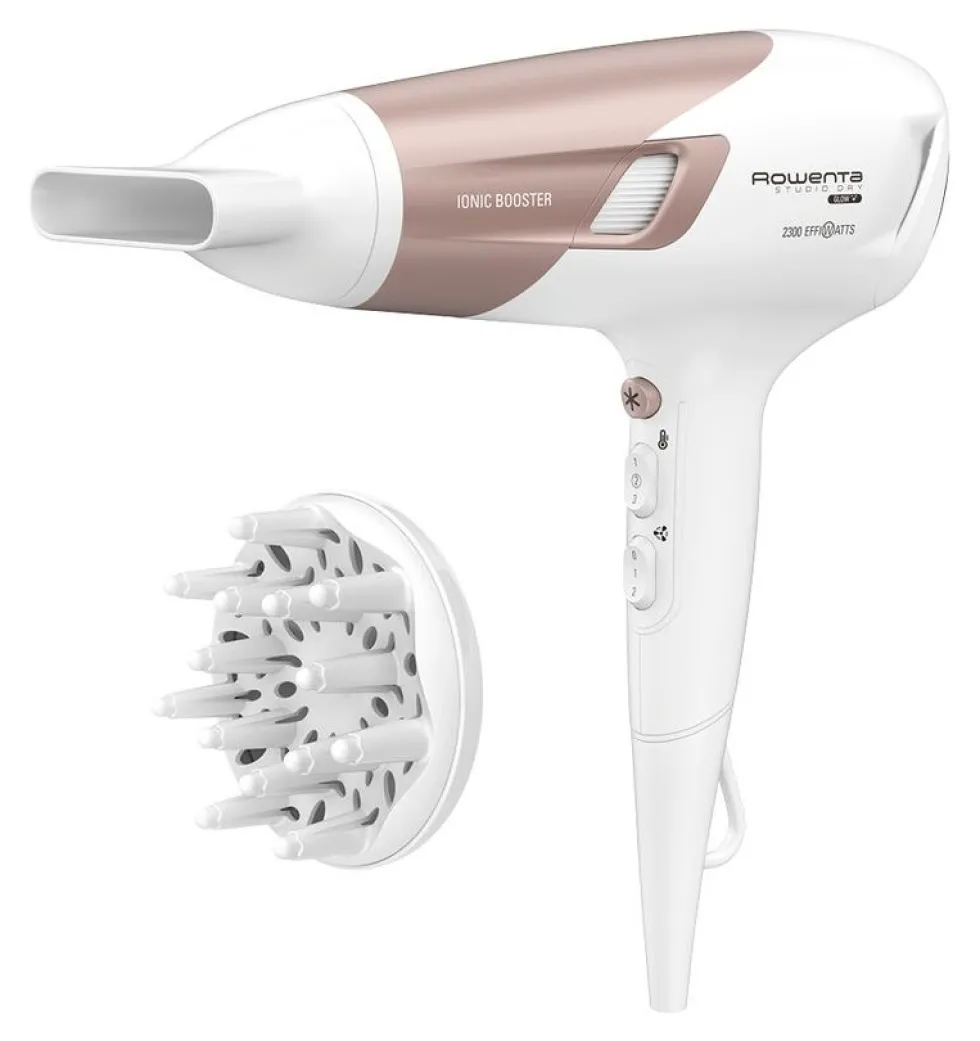 Phon Rowenta CV5830F0 STUDIO DRY GLOW Bianco e Bronzo