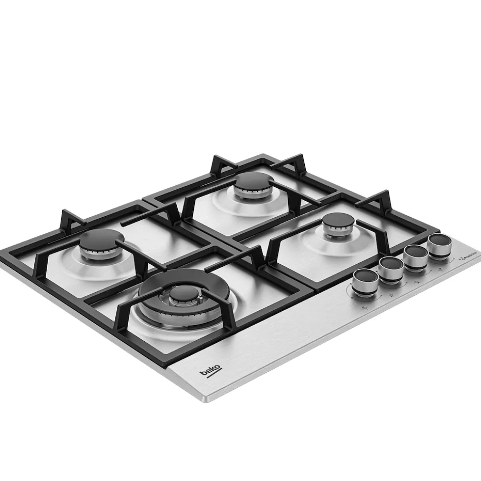 Piano cottura a gas Beko HIAW64225SXE inox 60cm 4 fuochi