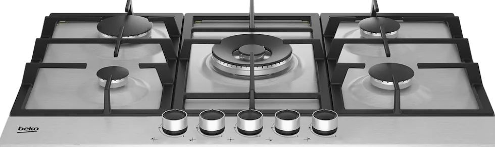 Piano cottura a gas Beko HIAW75225SXE inox 75 cm con bruciatore wok