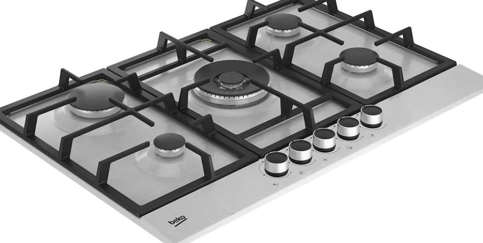 Piano cottura a gas Beko HIAW75225SXE inox 75 cm con bruciatore wok