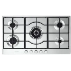Piano cottura a gas De Longhi SLF590LX da 90 cm con 5 fuochi e tripla corona