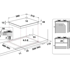 Piano cottura a gas Hotpoint Ariston PPH60GDF/IX 60cm con valvola di sicurezza