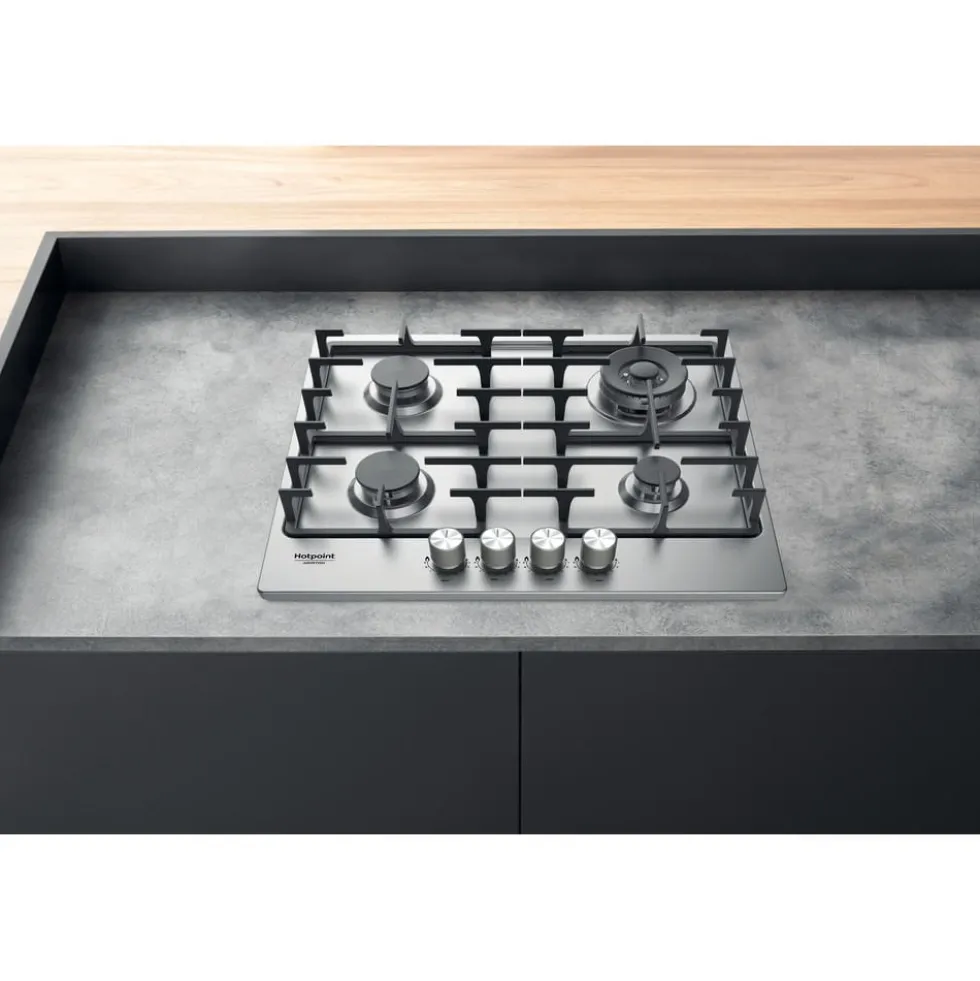 Piano cottura a gas Hotpoint Ariston PPH60GDF/IX 60cm con valvola di sicurezza
