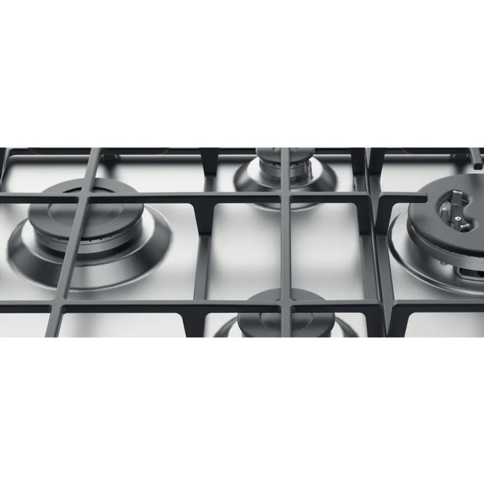Piano cottura a gas Hotpoint Ariston PCN641TIX da 60cm con 4 fuochi e valvola di sicurezza