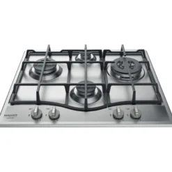 Piano cottura a gas Hotpoint Ariston PCN641TIX da 60cm con 4 fuochi e valvola di sicurezza