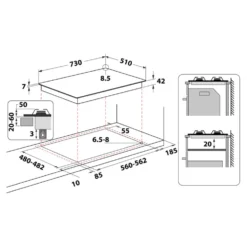Piano cottura a gas Whirlpool GMR7522IXL da 75cm con 5 fuochi