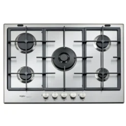 Piano cottura a gas Whirlpool GMR7522IXL da 75cm con 5 fuochi