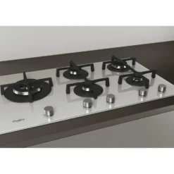 Piano cottura a gas Whirlpool GOA9523/WH 5 fuochi in cristallo bianco