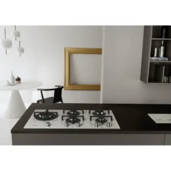 Piano cottura a gas Whirlpool GOA9523/WH 5 fuochi in cristallo bianco