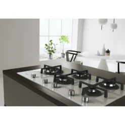 Piano cottura a gas Whirlpool GOA9523/WH 5 fuochi in cristallo bianco