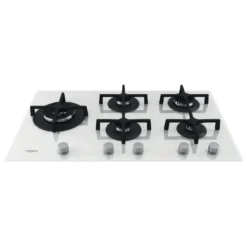 Piano cottura a gas Whirlpool GOA9523/WH 5 fuochi in cristallo bianco