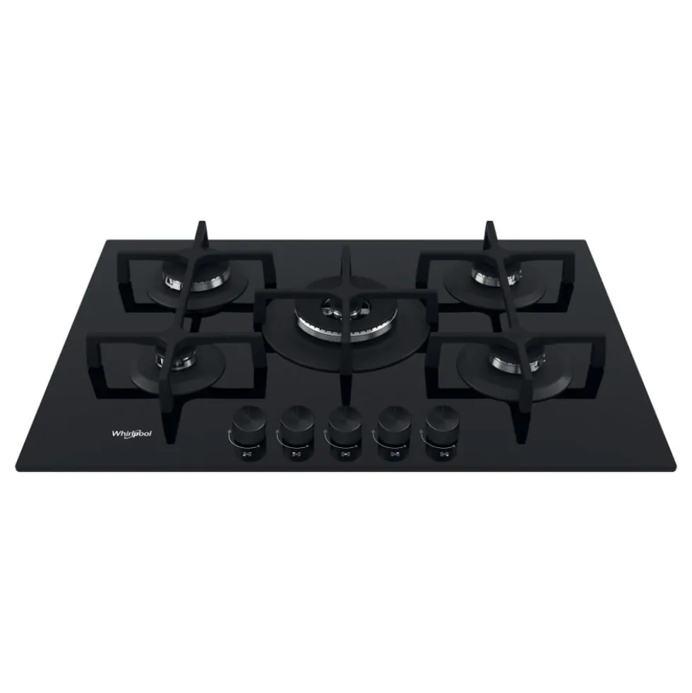 Piano cottura a gas Whirlpool GOA7523/NB1 da 75 cm a 5 fuochi