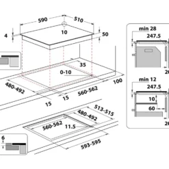Piano cottura a induzione Hotpoint Ariston HQ5660SNE con Power Management e Booster
