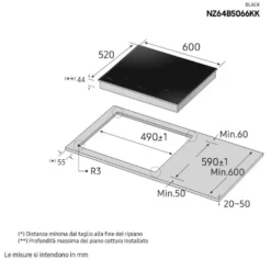 Piano cottura a induzione Samsung NZ64B5066KK con Dual Flex Zone e WiFi