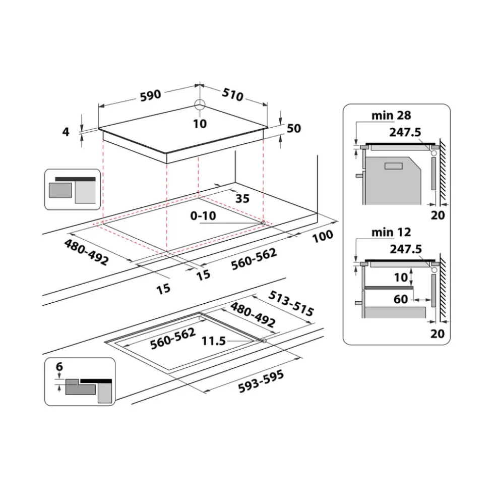 Piano cottura a induzione Whirlpool WLB8160NE con zona flessibile