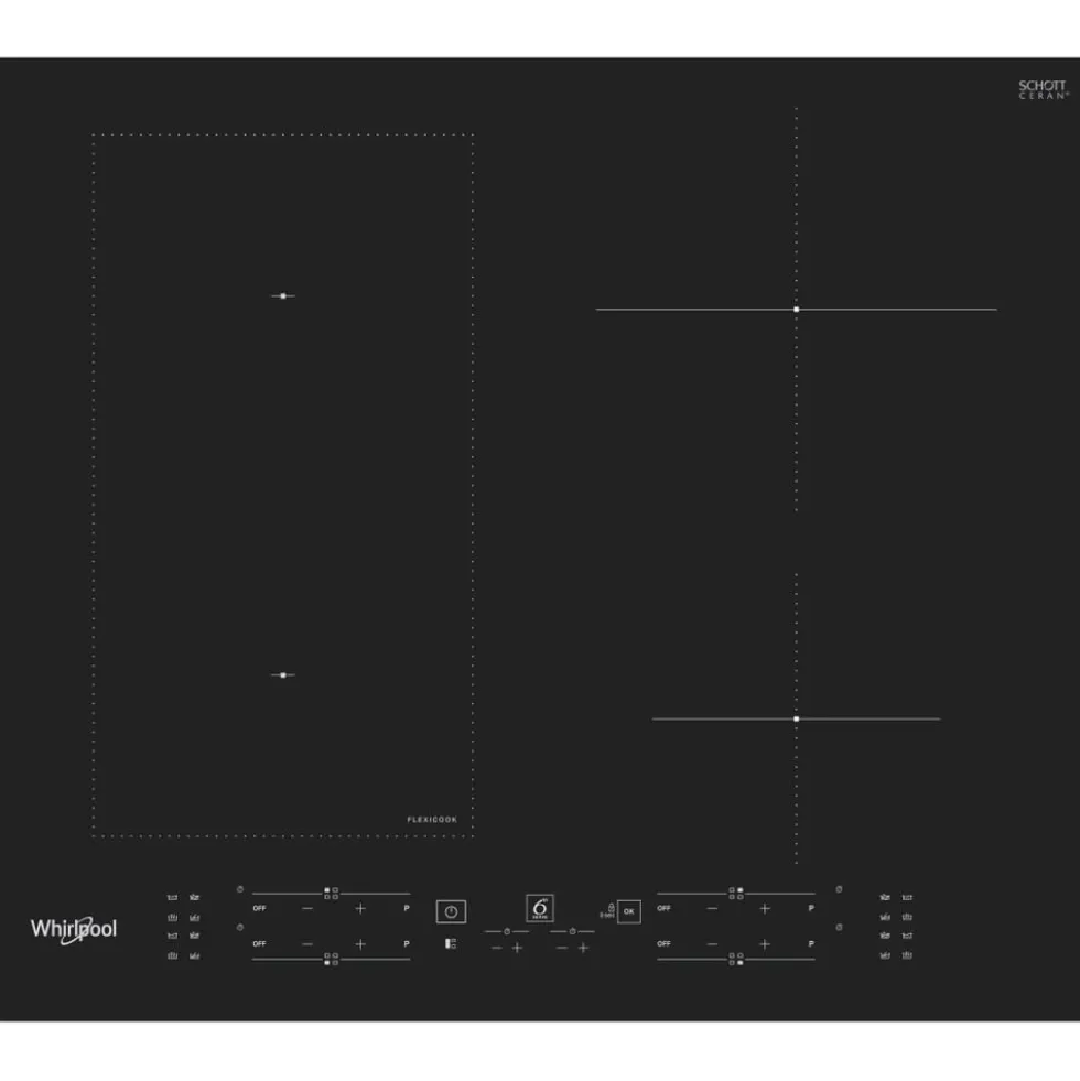 Piano cottura a induzione Whirlpool WLB8160NE con zona flessibile