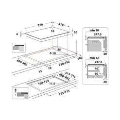 Piano cottura induzione Whirlpool WLB2977NE con zone FlexiCook