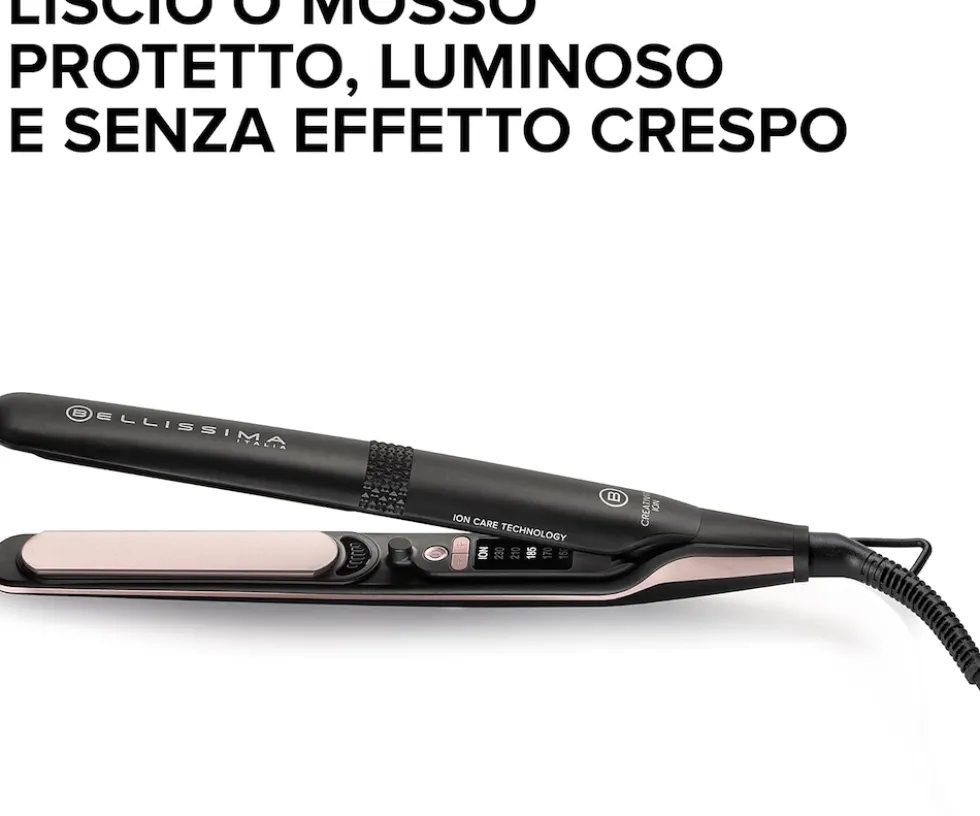 Piastra per capelli Imetec Bellissima Creativity Ion, liscio e mosso senza effetto crespo