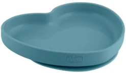 Piatto fondo bimbo Chicco 00010217260000 cuore base ventosa Azzurro