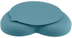 Piatto fondo bimbo Chicco 00010217260000 cuore base ventosa Azzurro