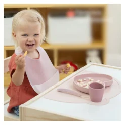 Piatto fondo bimbo Chicco 00010217160000 cuore base ventosa Rosa