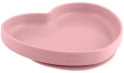 Piatto fondo bimbo Chicco 00010217160000 cuore base ventosa Rosa