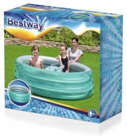 Piscina bimbo Bestway 51042 Big Metallic 3 anelli Verde e Silver