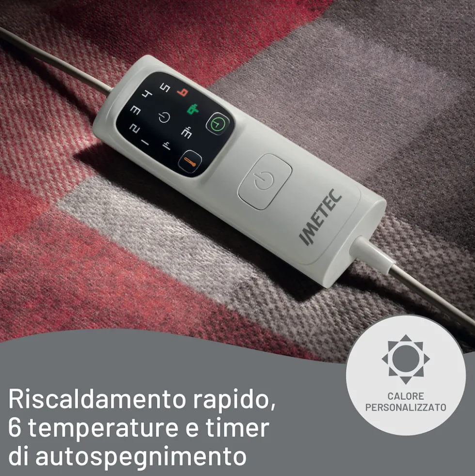 Plaid riscaldabile Imetec 16715 ADAPTO 6 con 6 temperature