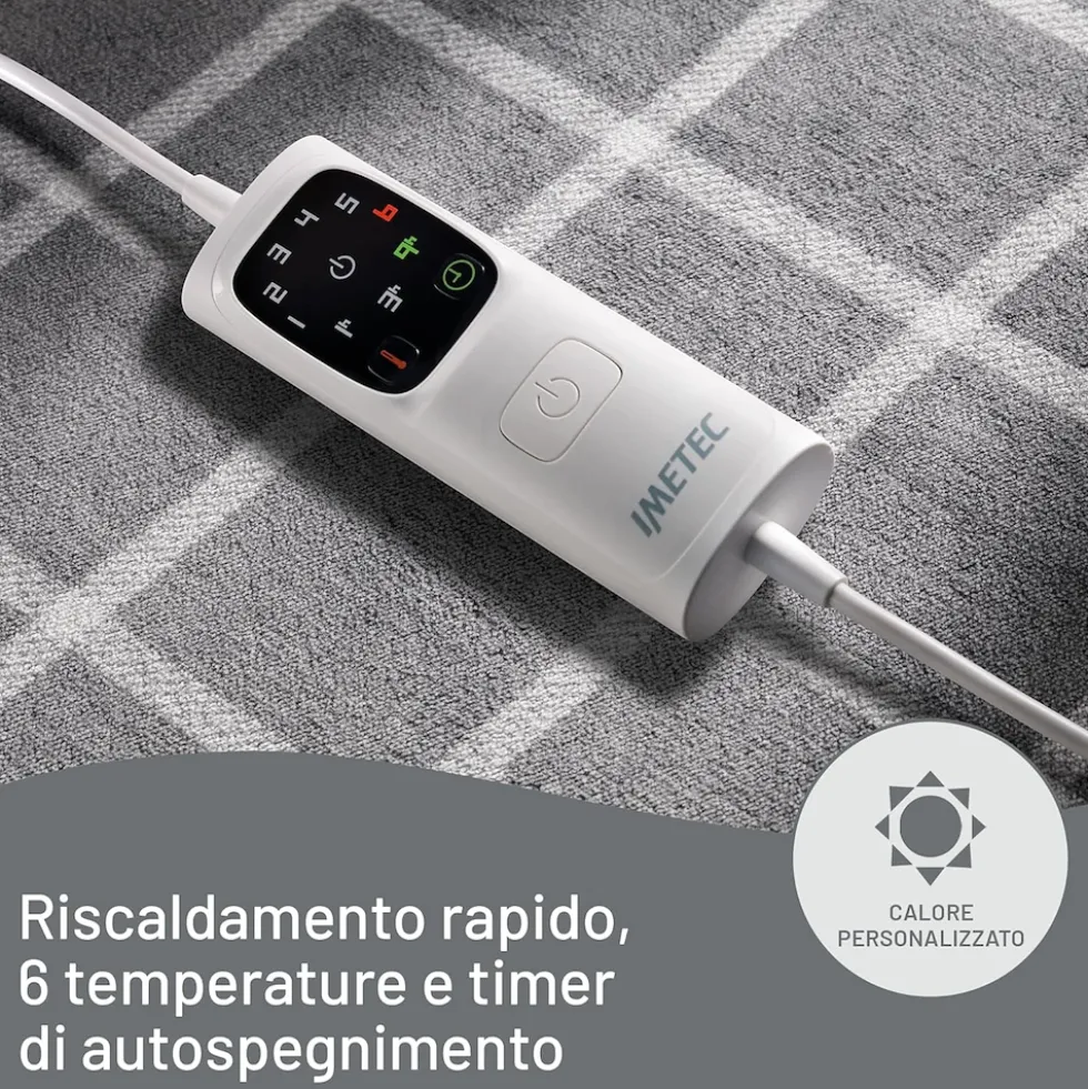 Plaid riscaldabile Imetec 16775 ADAPTO 6 con 6 temperature