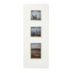 Porta foto in legno con bordo in metallo - 2 x 10*10 / 1 x 15*10 - Cornici