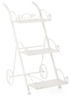 Porta piante Yes Everyday 0741463 EMILY 3P con ruote Bianco anticato