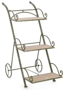 Porta piante Yes Everyday 0741598 GUENDA 3P con ruote Verde scuro