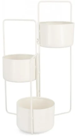 Porta piante Yes Everyday 0722916 KEYRA pieghevole con 3 vasi Bianco