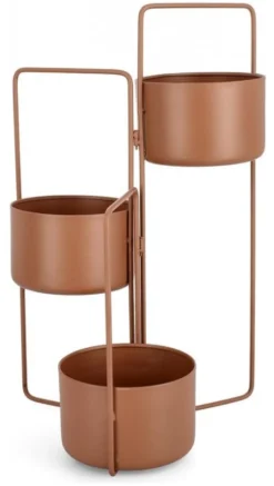 Porta piante Yes Everyday 0722913 KEYRA pieghevole con 3 vasi Marrone