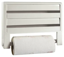Porta rotolo Cosmoplast 909 triplo con carta Bianco