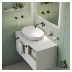 Porta rotolo WC Gedy FP25140 FELCE PLUS coperto Nero opaco