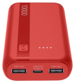 Power bank Cellular Line PBENTRYCOL10000R ESSENTIAL Red