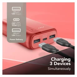 Power bank Cellular Line PBENTRYCOL10000R ESSENTIAL Red
