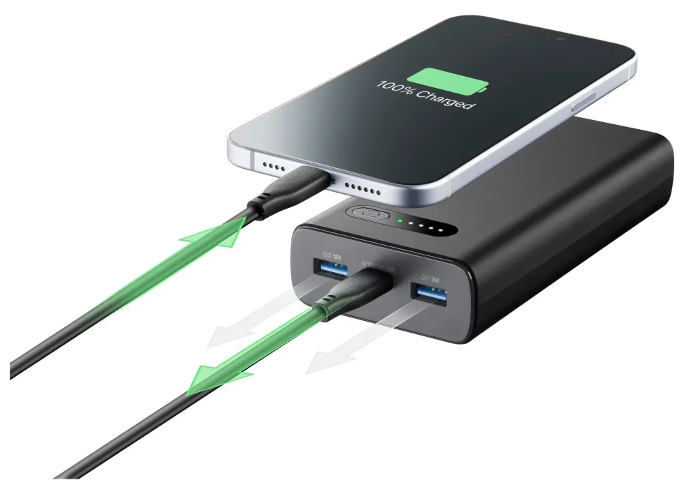 Power bank Cellular Line PBFAST01PD20000K FAST CHARGER Black
