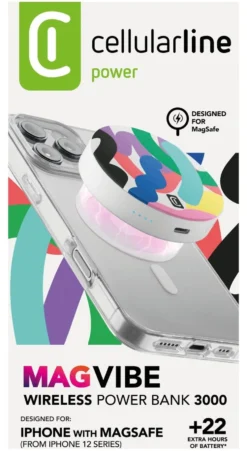 Power bank Cellular Line PBMAGROUND3000W MAG VIBE White