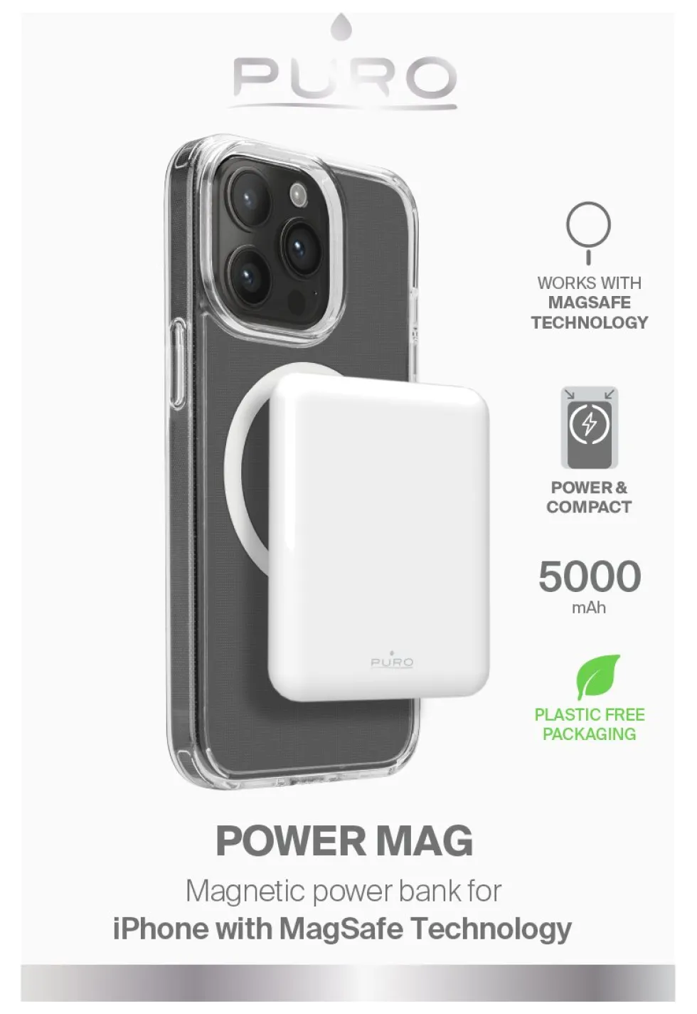 Power bank Puro PUFCBB50P2MAGWHI POWER MAG White