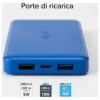 Power bank Sbs TTBB10000FASTA FAST CHARGER 10W Intelligent Charge Blue