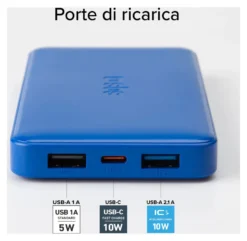 Power bank Sbs TTBB10000FASTA FAST CHARGER 10W Intelligent Charge Blue