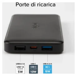 Power bank Sbs TTBB10000FASTK FAST CHARGER 10W Intelligent Charge Blac
