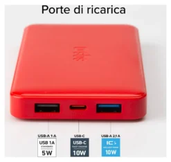 Power bank Sbs TTBB10000FASTR FAST CHARGER 10W Intelligent Charge Red