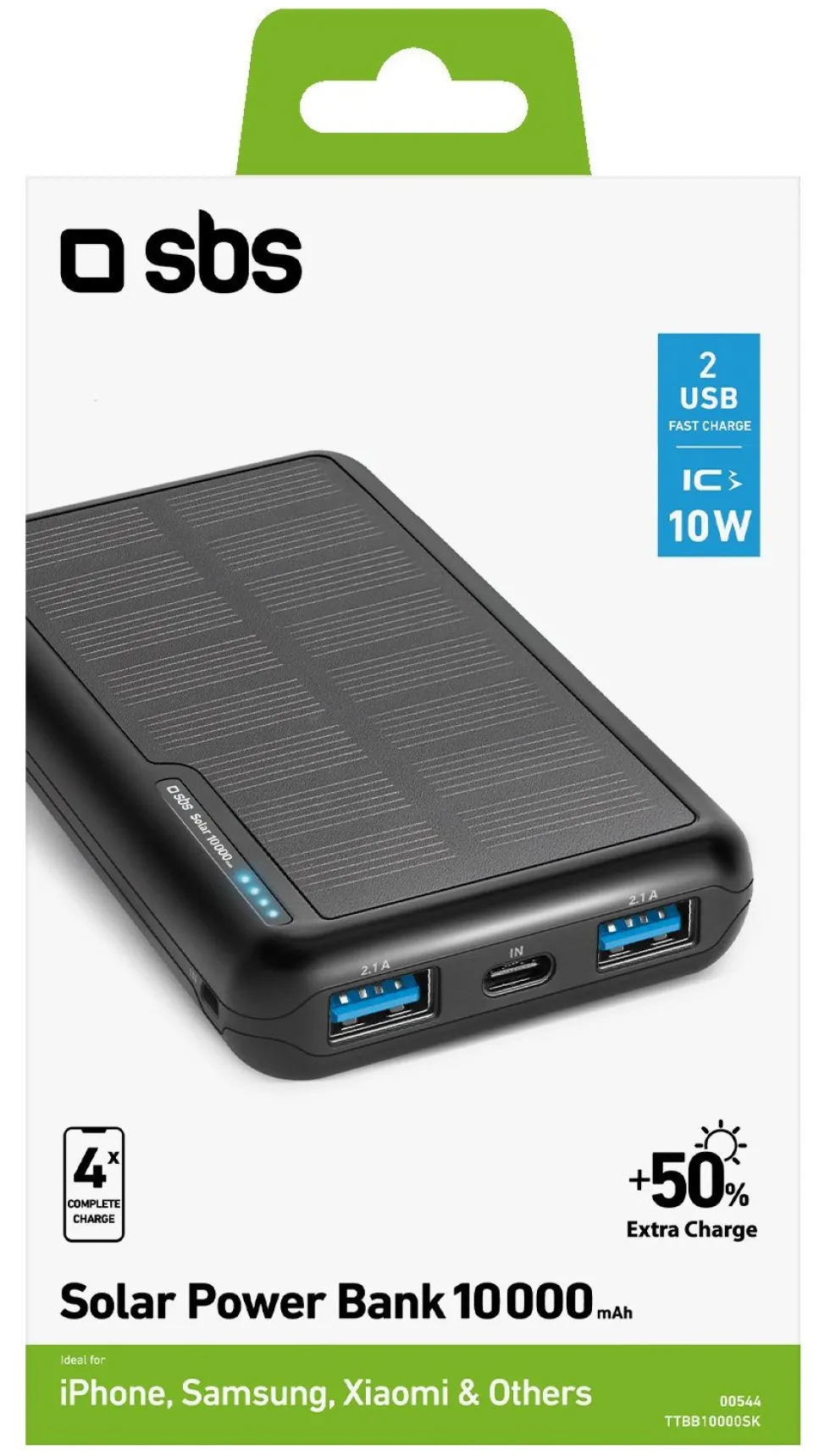 Power bank Sbs TTBB10000SK SOLAR Black