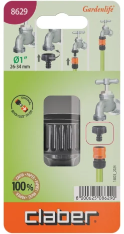 Presa rubinetto irrigazione Claber 8629 GARDENLIFE (1"F) innesto rapid
