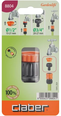 Presa rubinetto irrigazione Claber 8804 GARDENLIFE (3/4-1/2"F) innesto